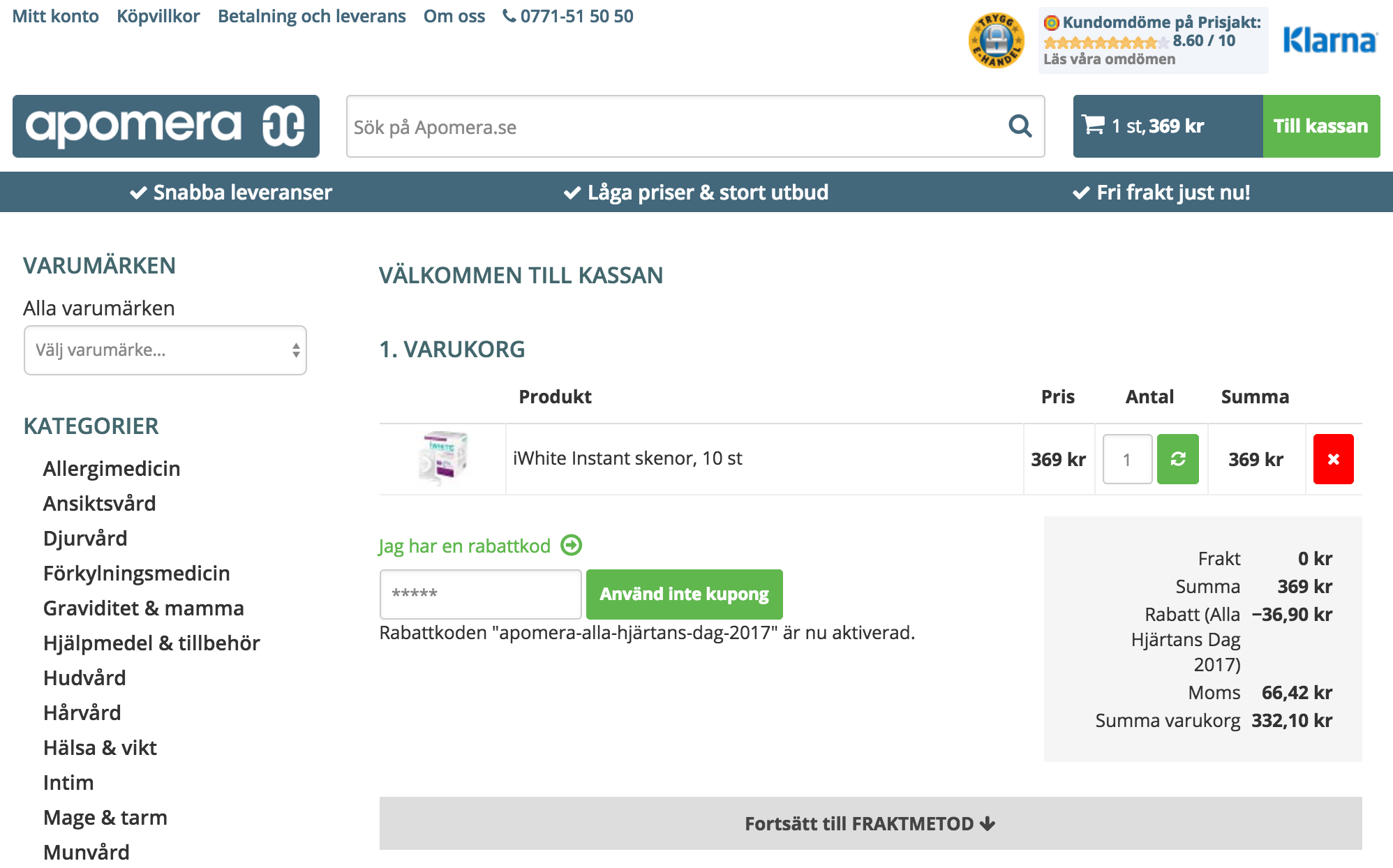 iWhite instant startkit nu med 10% rabatt via Apomera